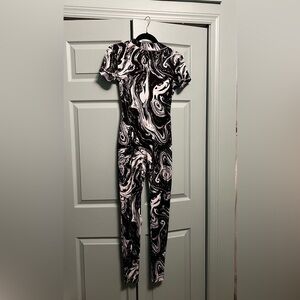 Black and White Swirl Jumpsuit